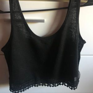 Black crop tank top